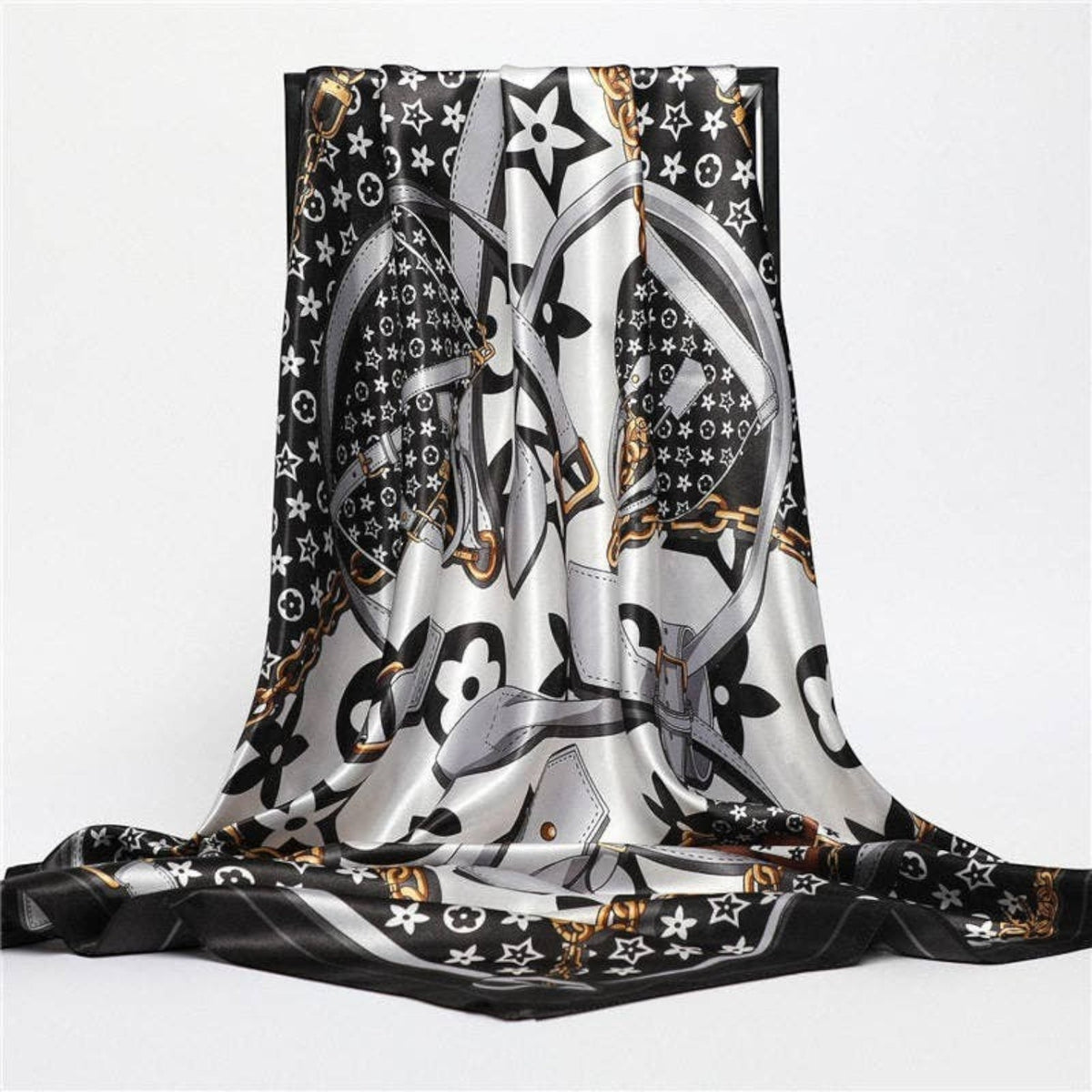 Printed Silk-Feel Fashion Scarf