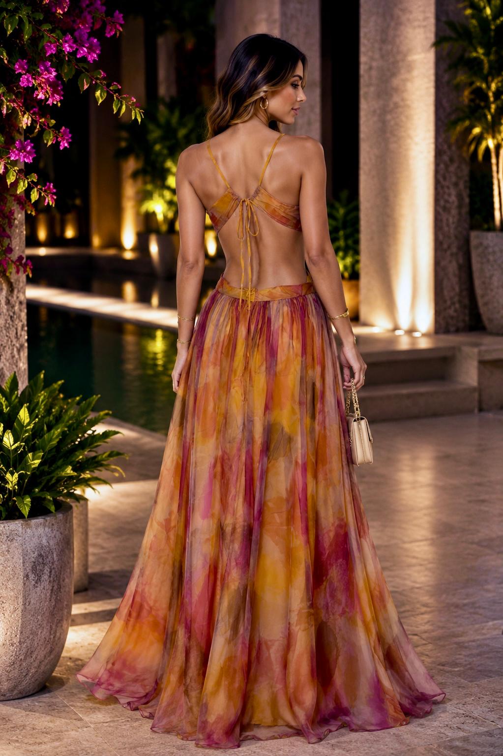 Elegant Floral Evening Gown