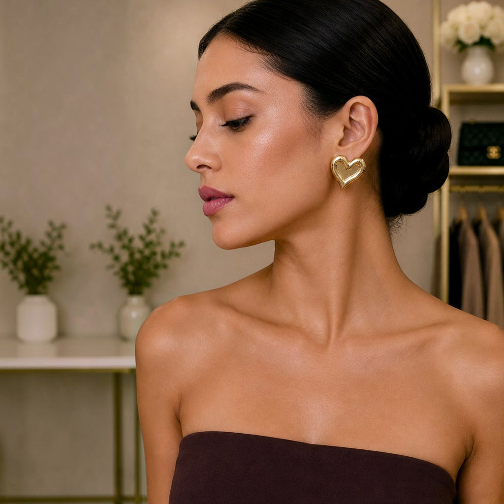 Gold Chunky Teardrop Earrings | Angie Style Boutique