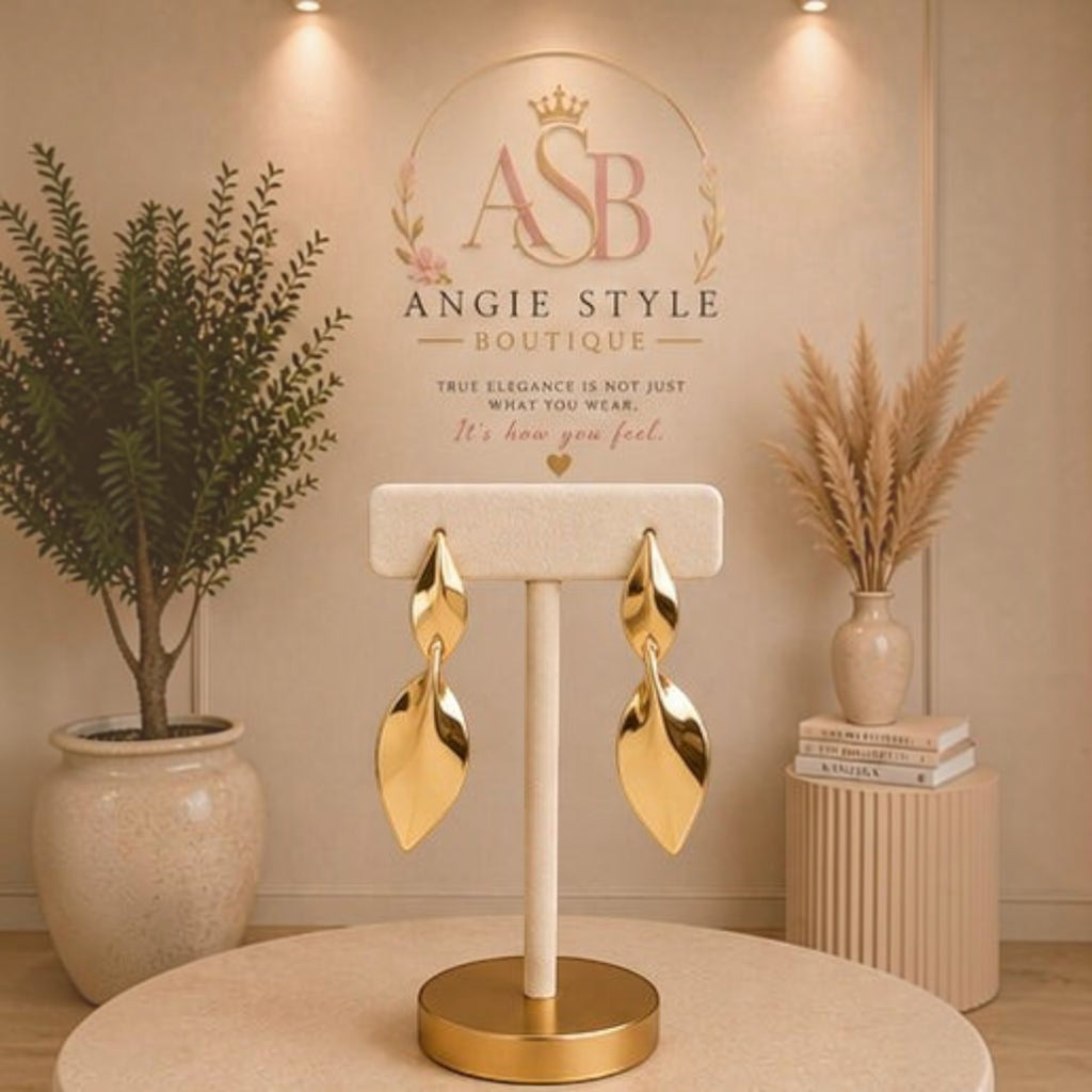 Gold Chunky Teardrop Earrings | Angie Style Boutique