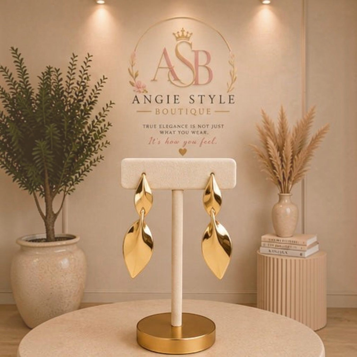 Gold Chunky Teardrop Earrings | Angie Style Boutique