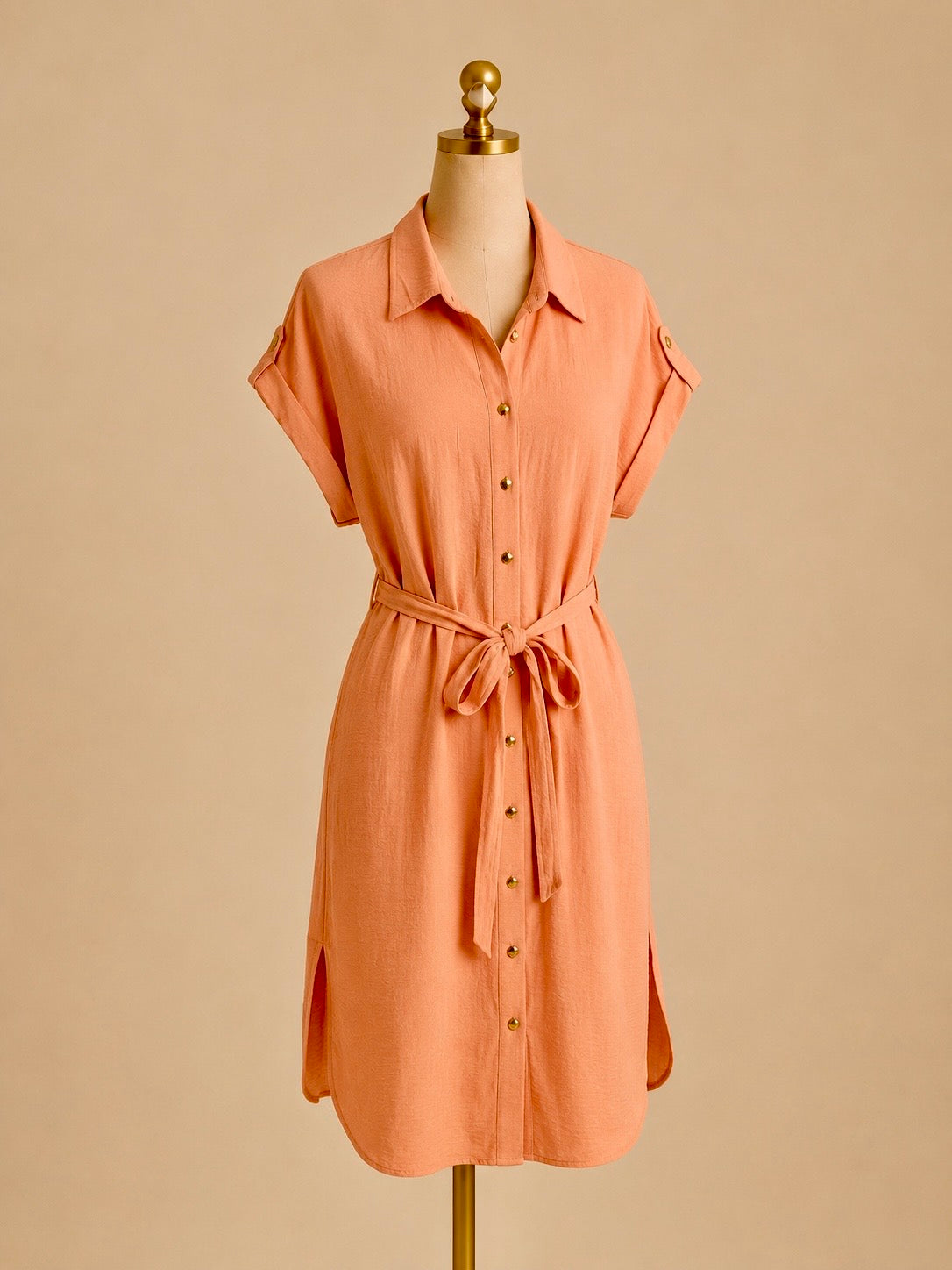 Peach Breeze Shirt Dress
