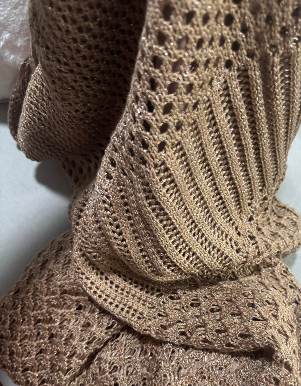 Mocha Crochet Knit Maxi Dress