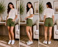 Olive Utility Star Patch Shorts
