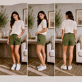 Olive Utility Star Patch Shorts