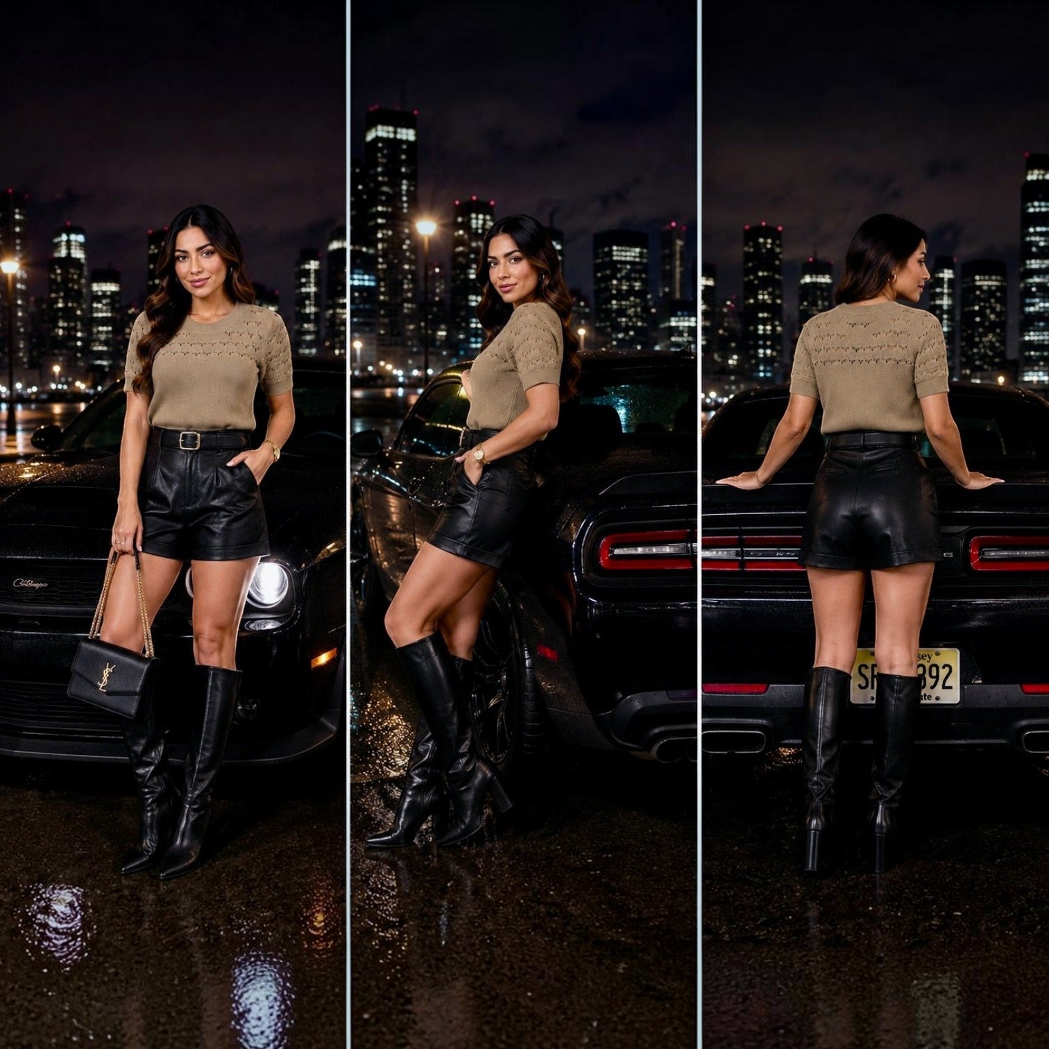 Openwork Knit Short Sleeve Sweater Top