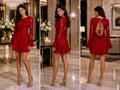 Alex & Sophia  Floral Lace Open Back Mini Dress