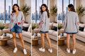 ON 34TH Heart Print Button Cardigan