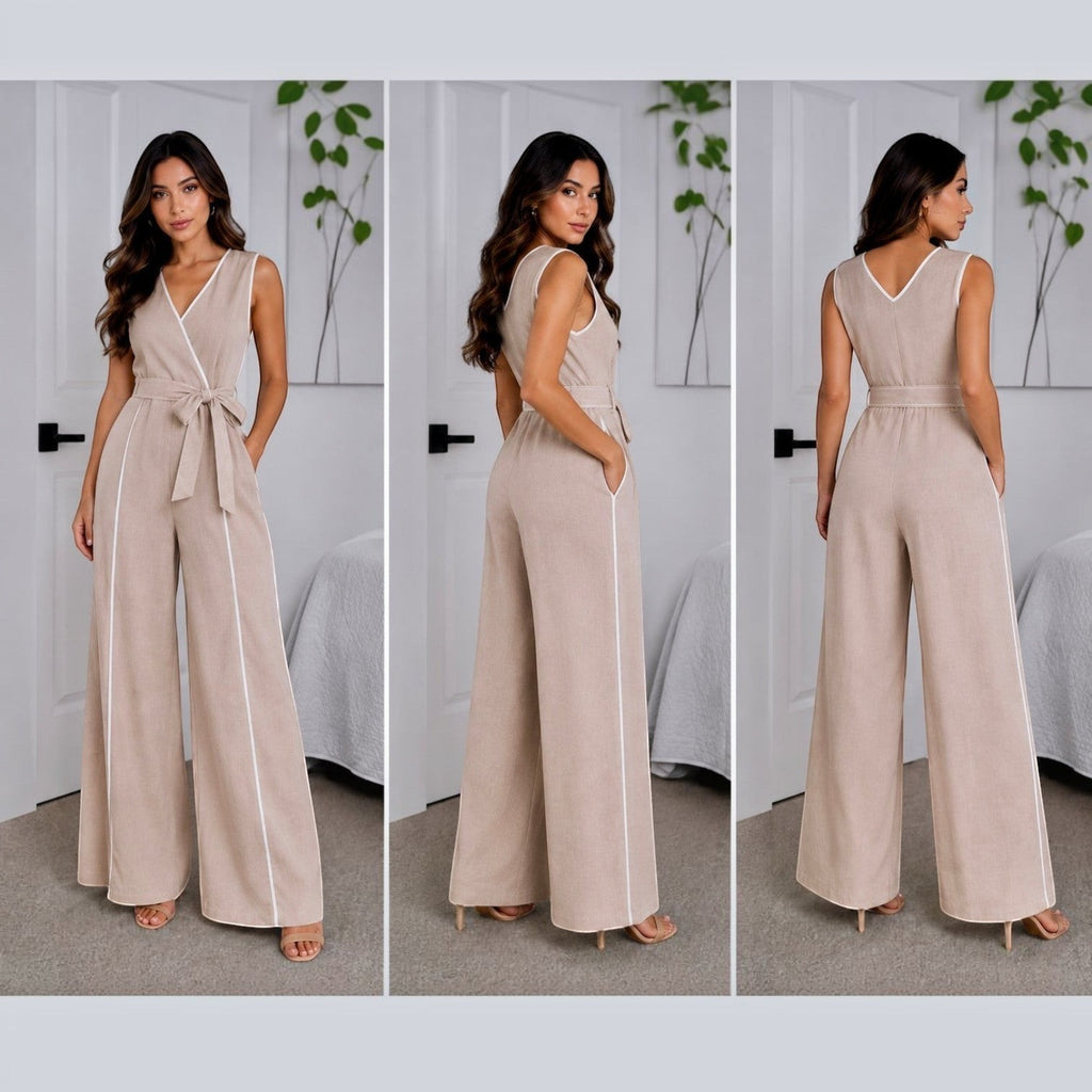 Belted Wide Leg Jumpsuit
