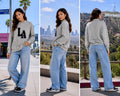 LA Graphic Oversized Crewneck Sweatshirt