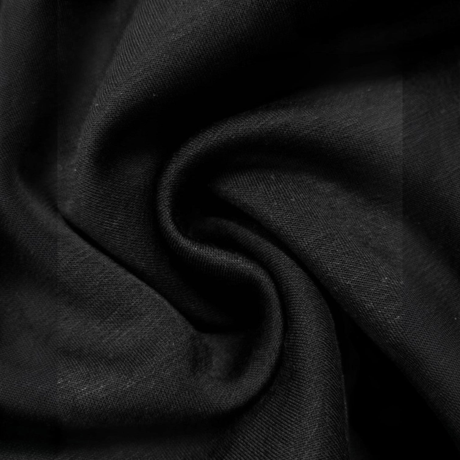 Angie Style Boutique black cotton-blend fabric texture with soft folds for a loose sleeveless maxi dress